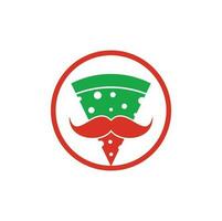 Pizza mustache logo design template. Mr Pizza logo design concept vector icon.