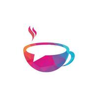 Coffee chat vector logo design. Coffee talk forum logo design template.