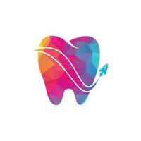 logotipo dental de cohete. combinación de logo de diente y cohete. símbolo o icono dental y de avión vector