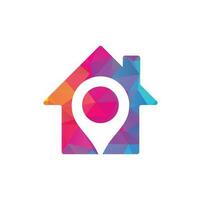 House point logo vector. Pin icon with home combination. Creative gps map point location symbol concept. vector