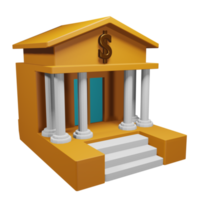 Bank 3D Yellow Icon, Suitable to be used as an additional element in your design use png