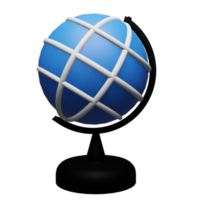 el ícono del globo 3d es azul, perfecto para agregar elementos a su diseño png