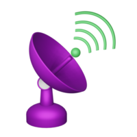 3d satellite icon purple, perfect for adding elements to your design png