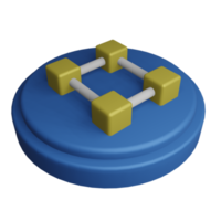 Blockchain 3d icon, perfect to use as an additional element in your design use png