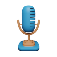 Microphone 3D Icon blue, suitable to be used as an addition to your design png