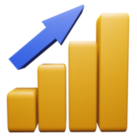 Yellow 3D Icon Chart, perfect to use as an additional element in your design use png