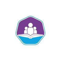 Book and people logo concept. Education logo, people and book icon. vector