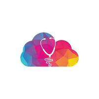 Stethoscope cloud shape concept logo. medical icon. health symbol. vector