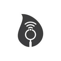 buscar vector de logotipo de concepto de forma de gota wifi. icono de plantilla de logotipo de vector de buscador wifi
