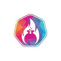 plantilla de diseño de logotipo de laboratorio de incendios. combinación de logo de laboratorio y fuego. vector