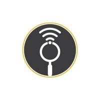 Search wifi signal logo vector. Wifi finder vector logo template icon.