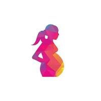 Pregnant woman logo. pregnant women vector icon template.