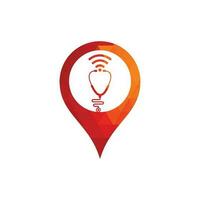 estetoscopio wifi gps forma logo icono diseño. estetoscopio con icono de señales wifi vector