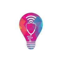 Stethoscope Wifi bulb shape Logo Icon Design. Stethoscope with wifi signals icon. vector