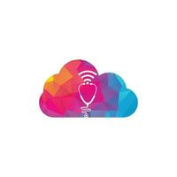 diseño de icono de logotipo de forma de nube wifi de estetoscopio. estetoscopio con icono de señales wifi vector