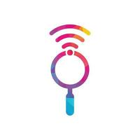 Search wifi signal logo vector. Wifi finder vector logo template icon.