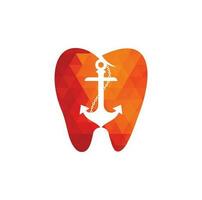 Anchor Dental tooth dentist Logo Icon Design Template. Anchor Dental Logo Design Template Inspiration vector