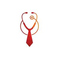Medical job logo design template. Medical jobs logo inspiration with tie and stethoscope logo design. vector