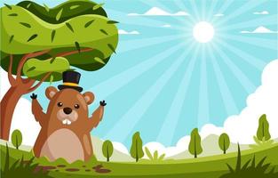 Happy Groundhog Background vector