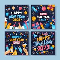 Happy New Year 2023 Social Media vector