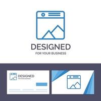 tarjeta de visita creativa y plantilla de logotipo imagen galería de fotos web ilustración vectorial vector