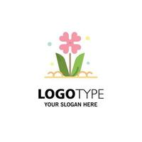 Flora Floral Flower Nature Rose Business Logo Template Flat Color vector
