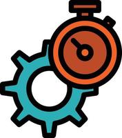 Timer Time Gear Setting Watch  Flat Color Icon Vector icon banner Template