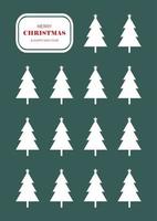 Simple Merry Christmas and New Year card with Christmas tree. vector illustration