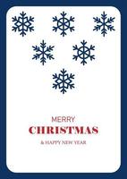 a simple Merry Christmas and New Year card with snowflakes. vector illustration