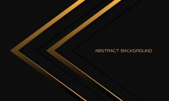 Abstract twin gold arrow direction geometric on grey metallic with blank space design modern luxury futuristic background vector