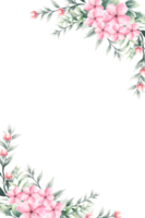 acquerello rosa fiore telaio png