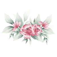 Watercolor pink bouquet png