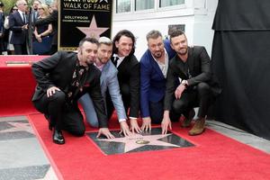 LOS ANGELES, APR 30 - Chris Kirkpatrick, Lance Bass, Joey Fatone, JC Chasez, Justin Timberlake, NSYNC at the  NSYNC Star Ceremony  on the Hollywood Walk of Fame on April 30, 2018 in Los Angeles, CA photo