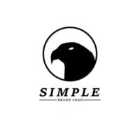 simple logo design eagle head drawing vector