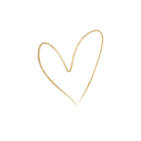 Gold Metallic Heart Outlined png