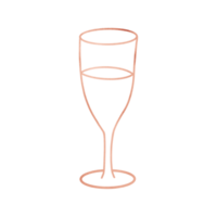 Copper Metallic Wine Glass Outlined png