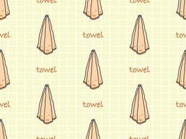 Towel cartoon character seamless pattern on yellow background vector