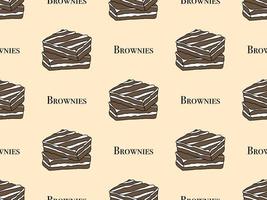 brownies personaje de dibujos animados de patrones sin fisuras sobre fondo amarillo vector