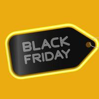 Black friday post design with multiline lettering and price tag symbol vector