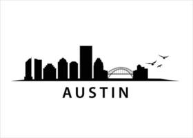 austin en texas, estados unidos. paisaje del horizonte americano vector