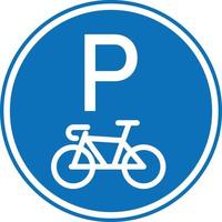 estacionamiento solo para bicicletas. solo señal de estacionamiento de bicicletas. señal de estacionamiento con símbolo de bicicleta. estilo plano vector