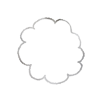 Silver Metallic Cloud Outlined png
