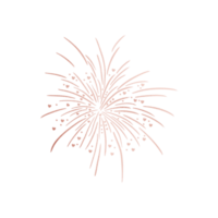 feu d'artifice en or rose png