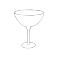 Silver Metallic Wine Glass Outlined png