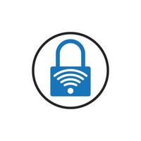 locked wifi signal icon vector