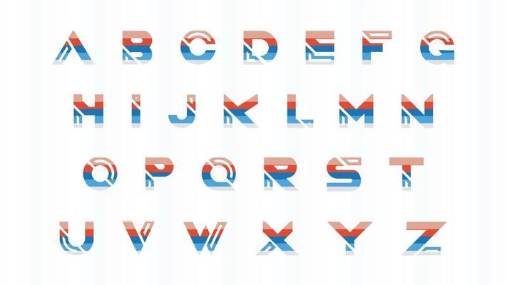 Colorful Stripe Alphabet Font Collection