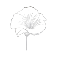 Silver Blooming Flower Outlined png