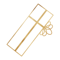 Gold Long Gift Box Outlined png