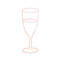 Rose Gold Metallic Wine Glass Outlined png