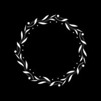 branches element postcard. twigs round frame. floral circle ornament with place for text. berry wreath vector
